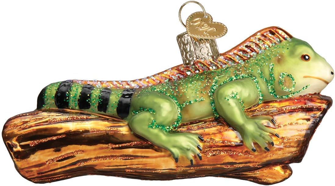 Old World Christmas Iguana Glass Blown Ornament for Christmas Tree, Handcrafted Holiday Decoration, Wildlife Animal Collection - Image 3