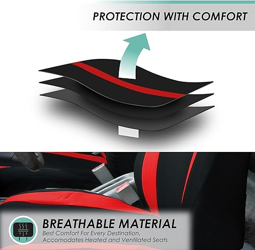 Miniatura 2 de Fundas de asientos de tela plana Cosmopolitan FH-FB054115 compatible con bolsa de aire y asiento dividido Se ajusta a la mayoría de coches camiones