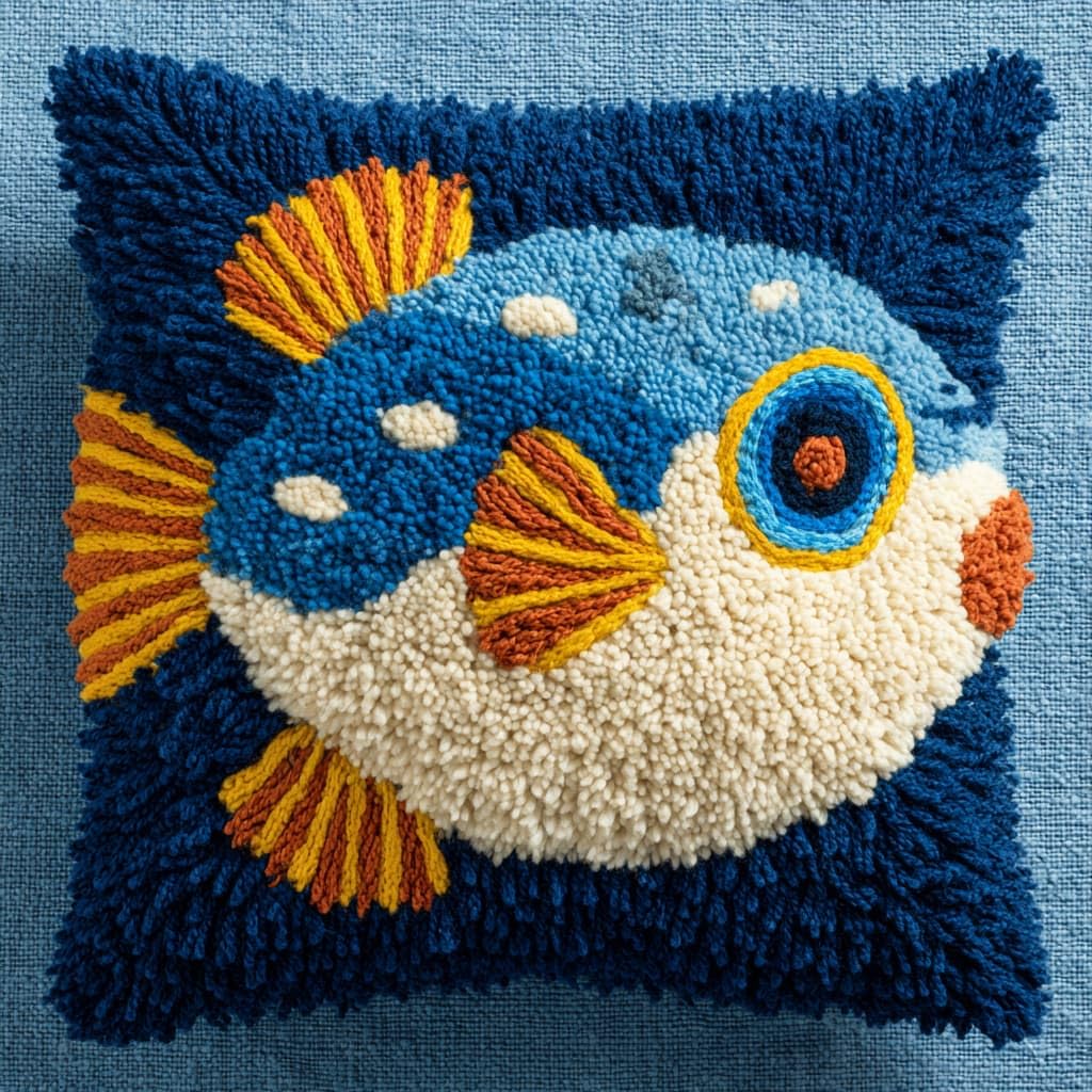 WallustrioaW Latch Hook Kits Pillow,Animal