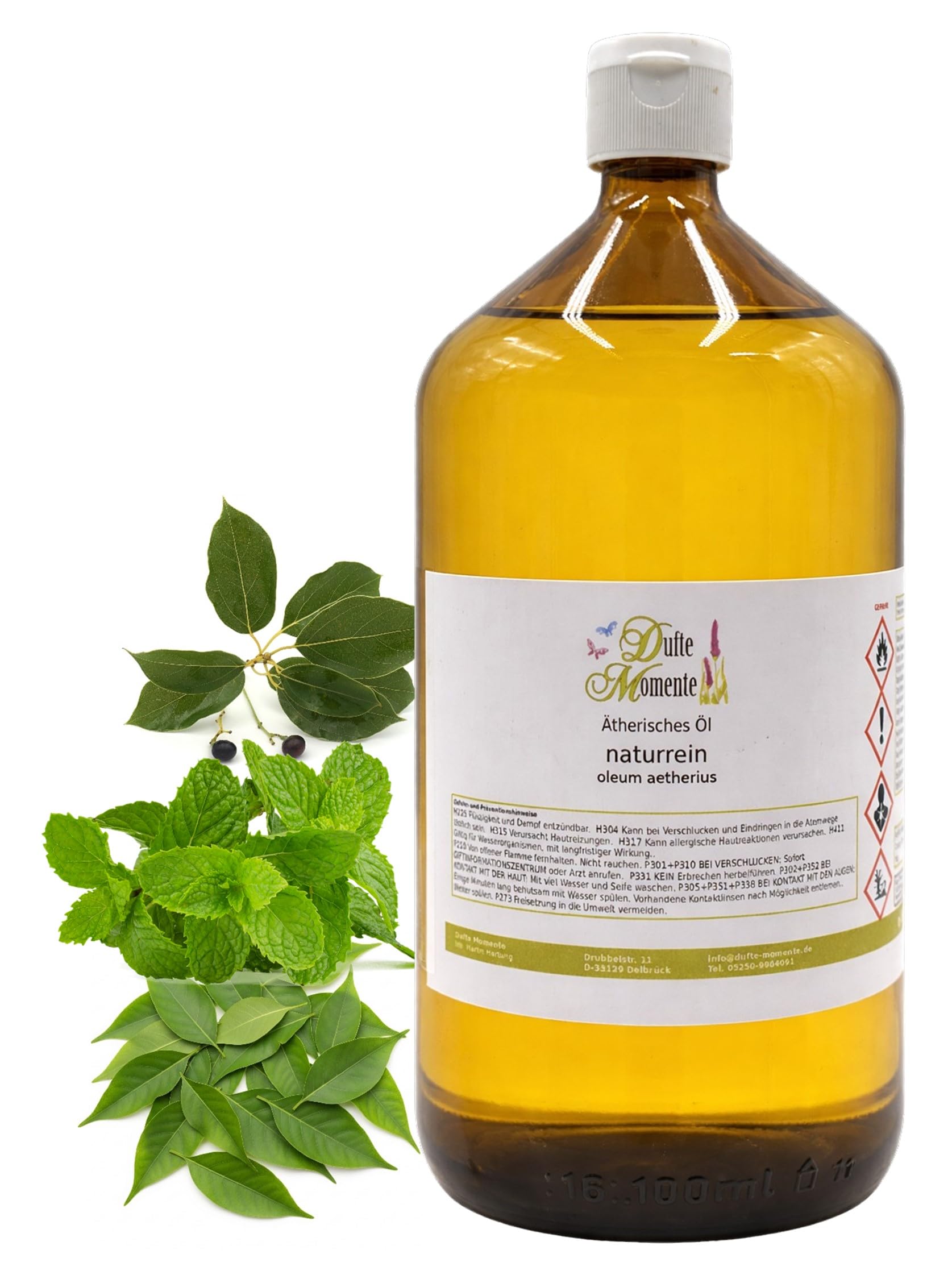 Ätherische Ölmischung Die sieben Tibeter 1 Liter – Cajeput, Kampfer & Minze – naturrein – für Saunaaufguss, Diffusor & Duftlampe