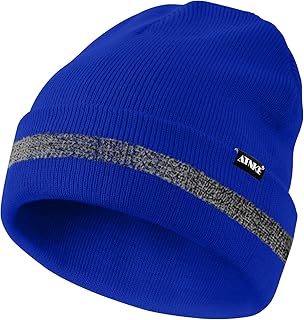 Reflektierende Mützen Sicherheits-Thermo-Strickmütze mit hoher Sichtbarkeit für den Winter mit reflektierendem Streifen Geeigneter Outdoor-Arbeitssport