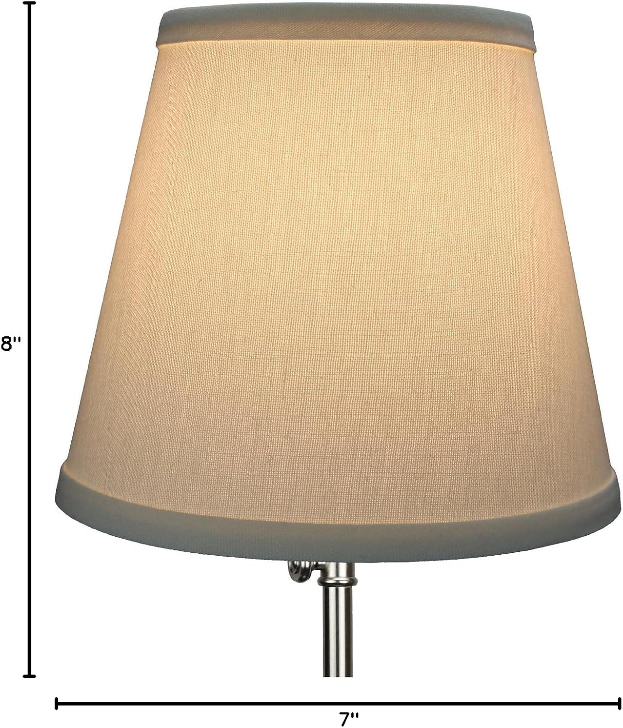 FenchelShades.com Lampshade 5" Top by 8" Bottom by 7" Slant Height with Bulb-Clip-On Attachment (Linen Cream)