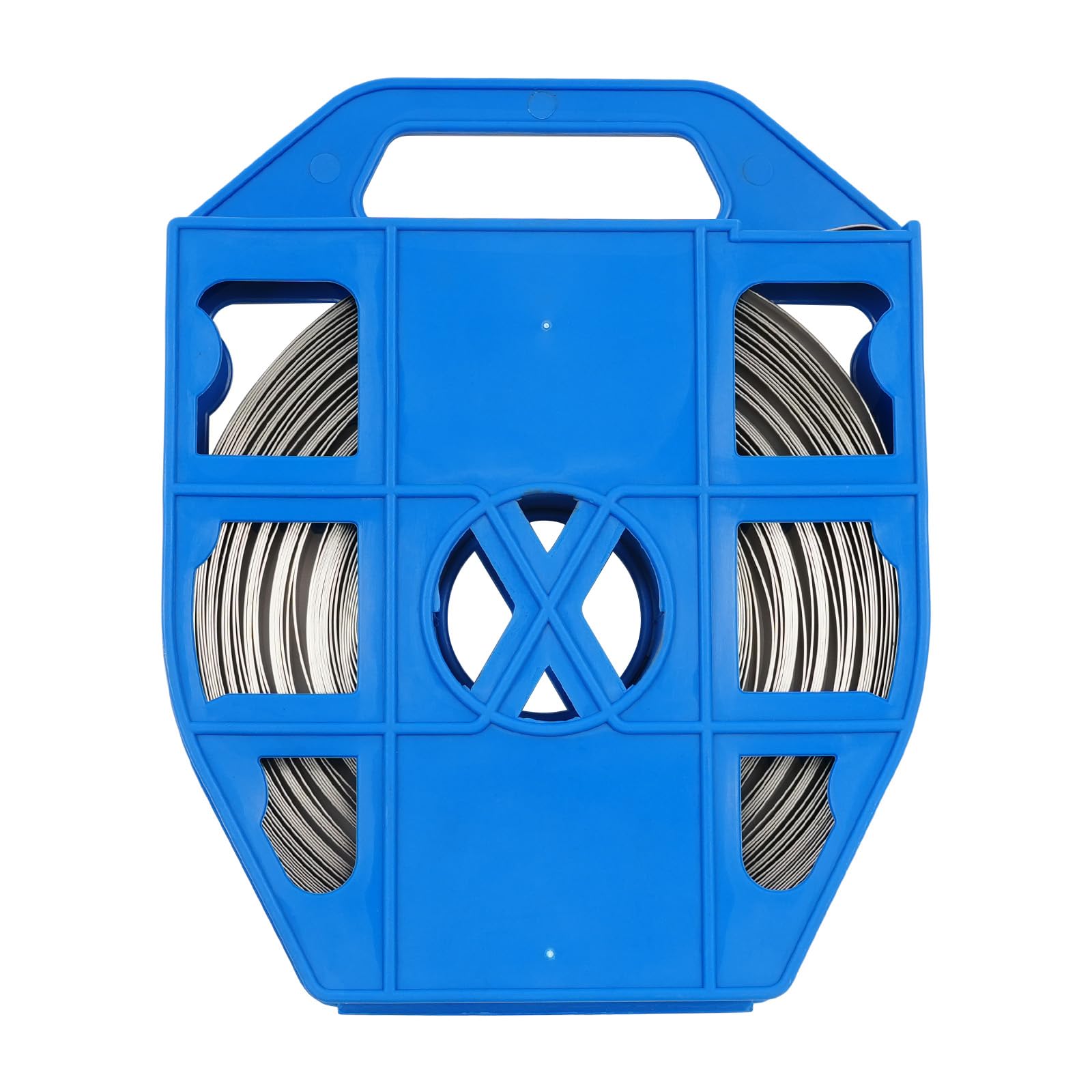 Juego de herramientas de flejado de 25 mm con 100 hebillas Lokt | Bobina de cinta de 3/4" x 100 pies con martillo tensor y 1 par de guantes para asegurar bandas de plástico y acero inoxidable