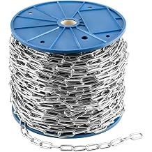 100ft Galvanized Metal Chains, 2mm Hanging Chain - Jack Chain Roll for Light Chains Needs for Bird Feeders, Lights, Flowerpots Outdoor Projects, Jewelry Making & DIY Home