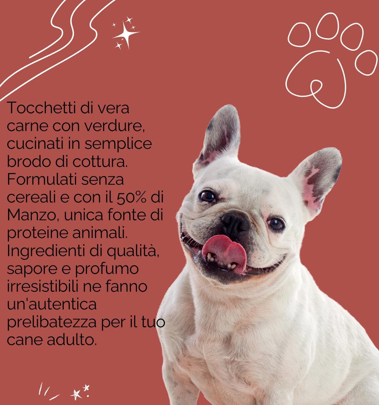 Oasy umido cane adulto grainfree, alimento completo per cani adulti di taglia media e grande (medium) gusto MANZO | 6 scatolette da 400 grammi l’una.