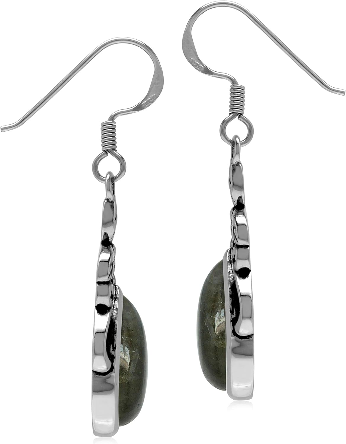 Silvershake Natural or Created Stones 925 Sterling Silver Victorian Floral Drop Dangle Hook Earrings Jewelry for Women