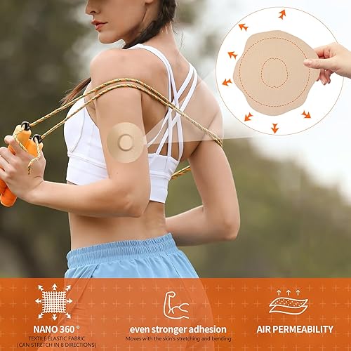 Miniatura 5 de Parches adhesivos para Dexcom G7 impermeables y de alta viscosidad, paquete de 20, materiales a prueba de sudor, parches Dexcom G7, adecuados para