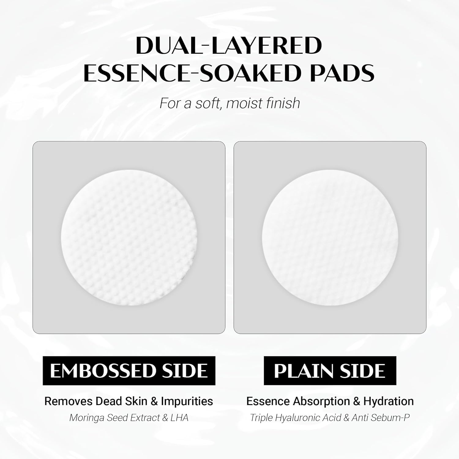 DAERA Glow-Fit Serum Pad, Dual-Sided Exfoliating & Hydrating Toner Pads for Pore Care and Dead Skin Removal with Moringa Seed & Hyaluronic Acid for Sensitive Skin, 60 Pads (190g, 6.70 fl. oz) - Image 5