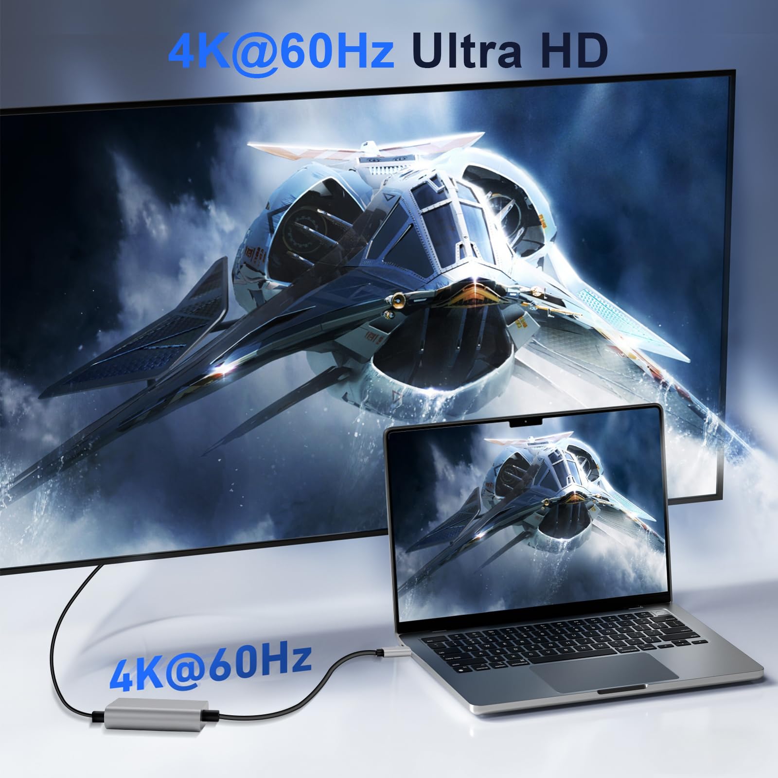 RUIZHI DisplayPort auf Dual DisplayPort Splitter Adapter – 4K@60Hz MST Hub, 1 Eingang zu 2 Ausgängen, unterstützt Erweiterungs- & Spiegelmodus, DP 1.4 Splitter kompatibel mit für PC, Laptop, Desktop