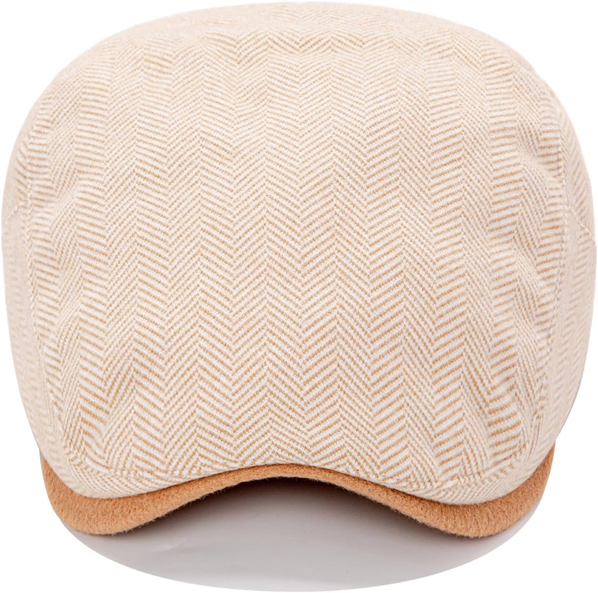 Newsboy Hats for Men Classic Herringbone Tweed Wool Blend Ivy Cap Flat Caps Gatsby-Style Cabbie Hat - Image 4