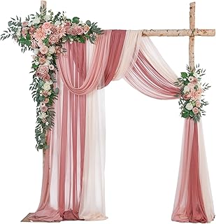 TINGE TIME Artificial Arch Flowers Kit Pack of 5, Wedding Decorations for Reception with Hanging Flowers, Wedding Arch Silk Floral Arrangements Ceremony Backdrop Bridal Shower Outdoor Party Decor