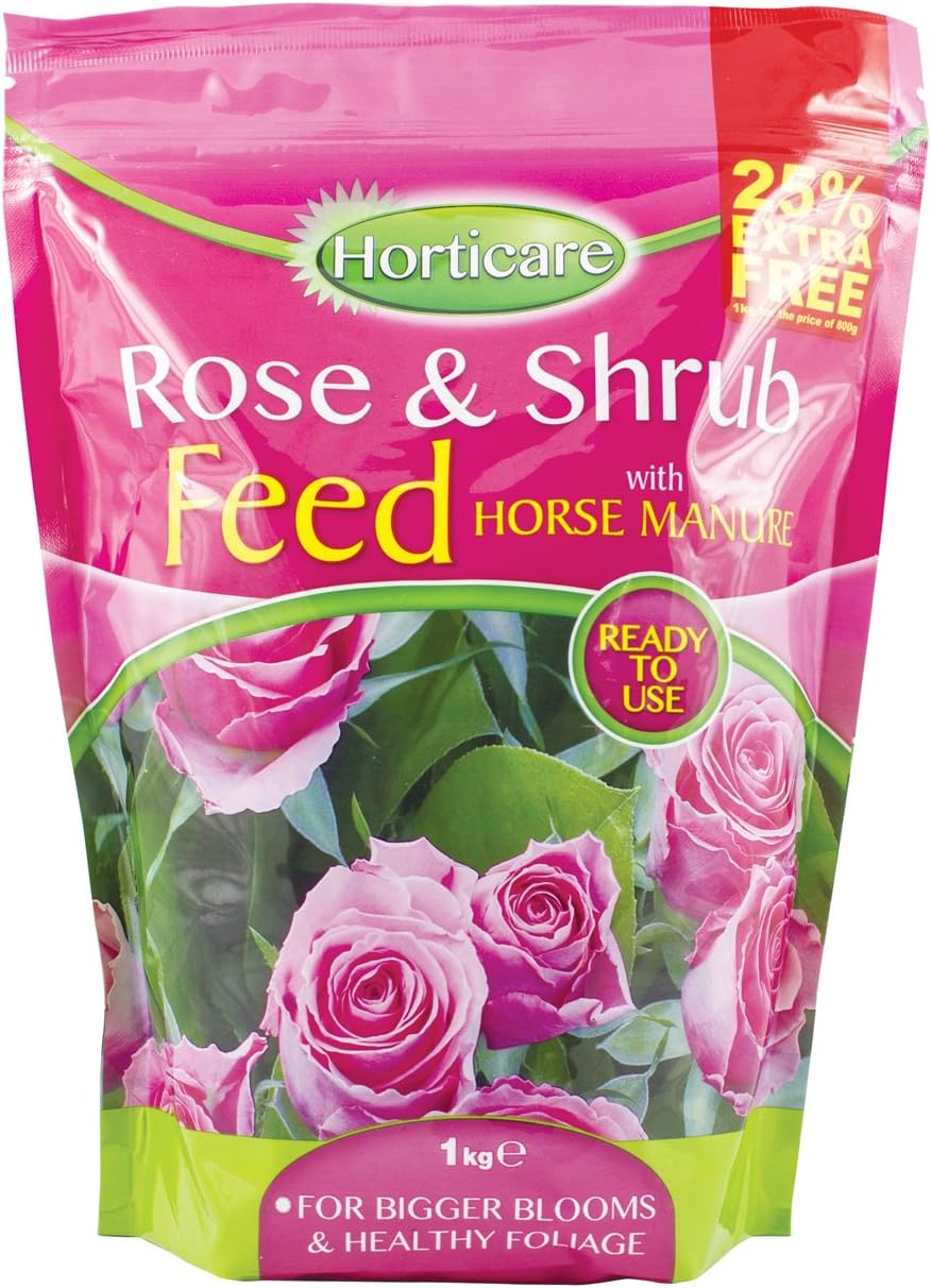 2 X Rose Fertiliser Feed 1kg contains horse manure plant shrubs