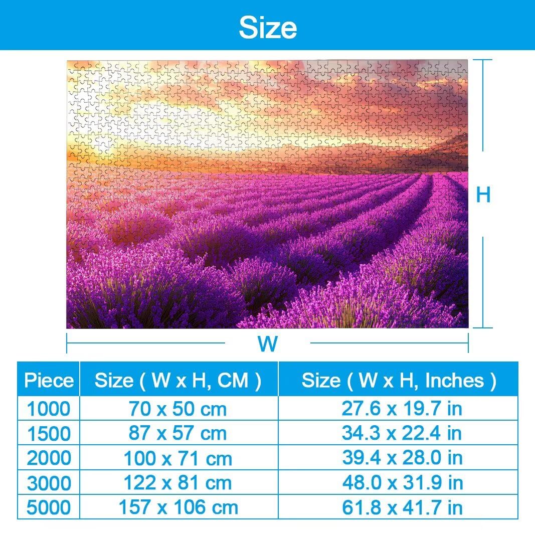 Puzzle 1000 Piezas, Puzzle Lavanda de Madera para Adultos, Regalos -2358