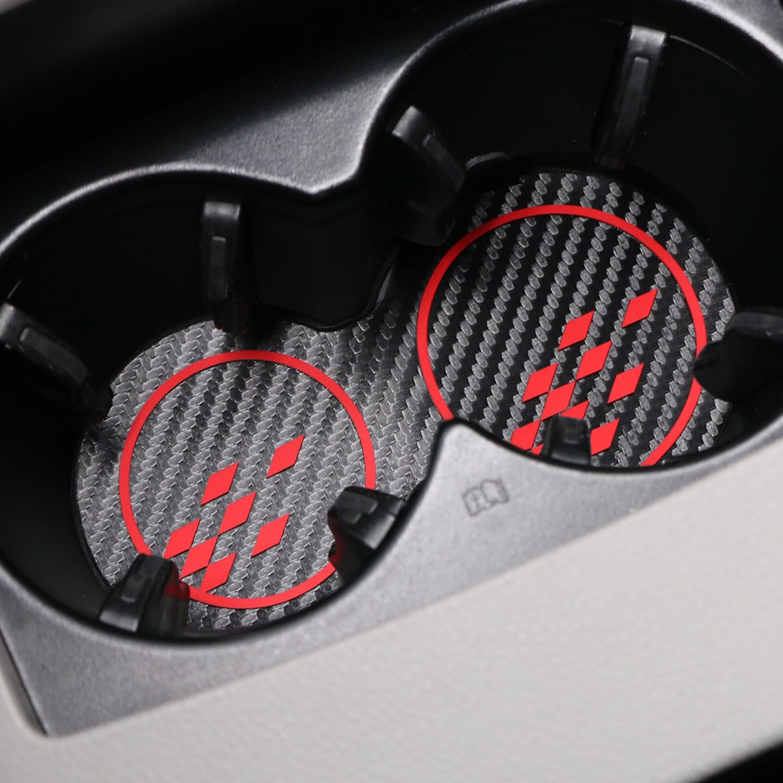 BETTERHUMZ Compatible with Audi A6 C7 A7 4G8 Allroad Quattro 2012-2018 Carbon Leather Center Console Cup Holder Mats Anti-Slip Pad Coasters Car Interior Accessories