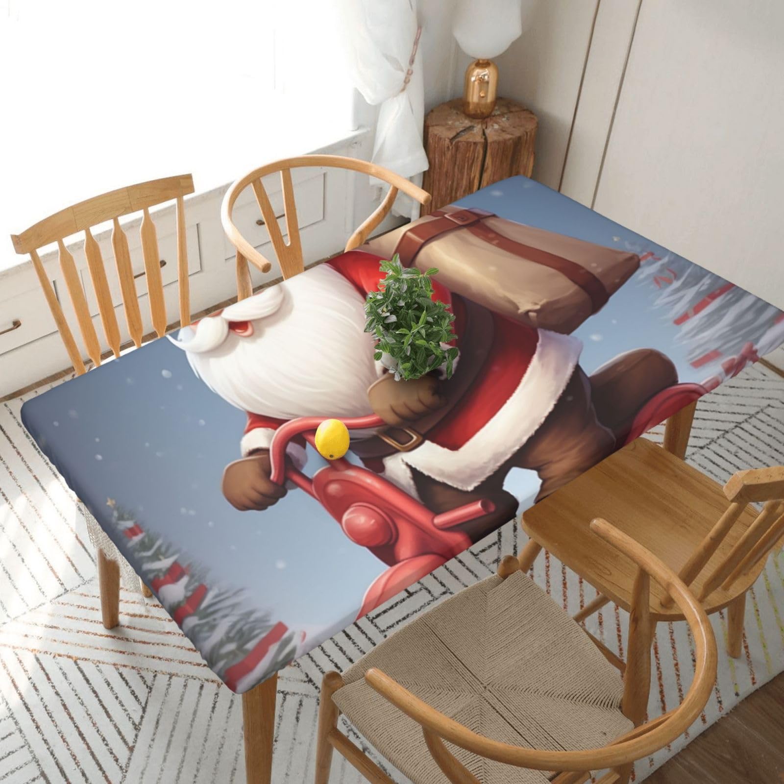 Nappe Noël scooter imperméable pour repas de fête sans tache