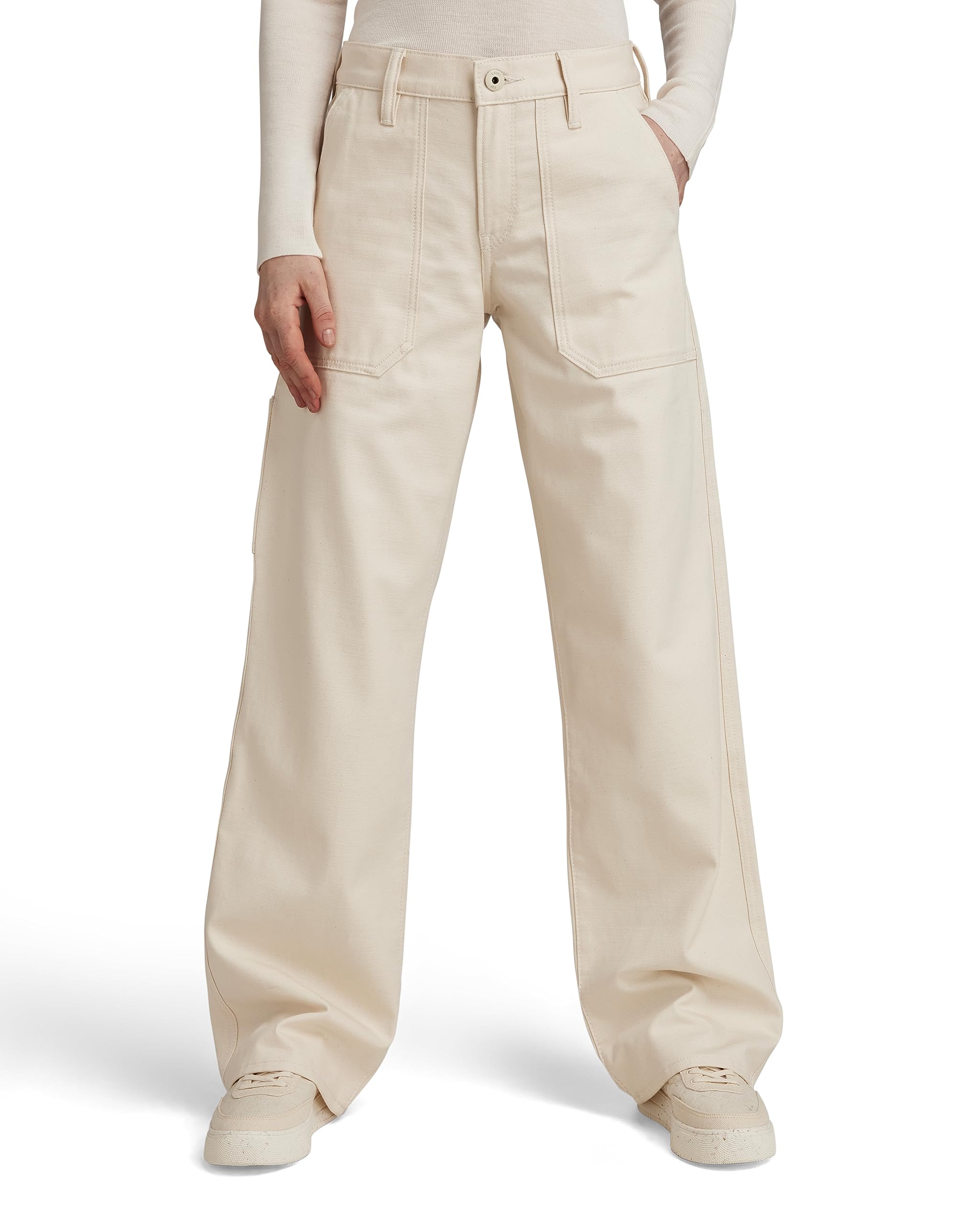 G-Star Women's Judee Carpenter Loose Jeans, Beige (ecru D23590-D491-159), 28W / 32L