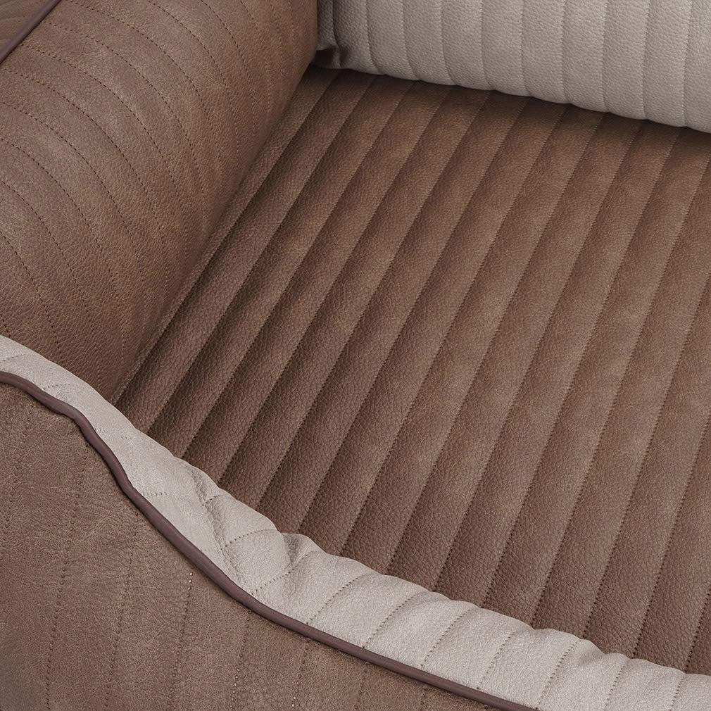 Knuffelwuff 14120-002 - Cama ortopédica para Perros, cojín para Perros, Cesta para Perros de Piel sintética Outback XL, 105 x 75 cm, marrón/Gris