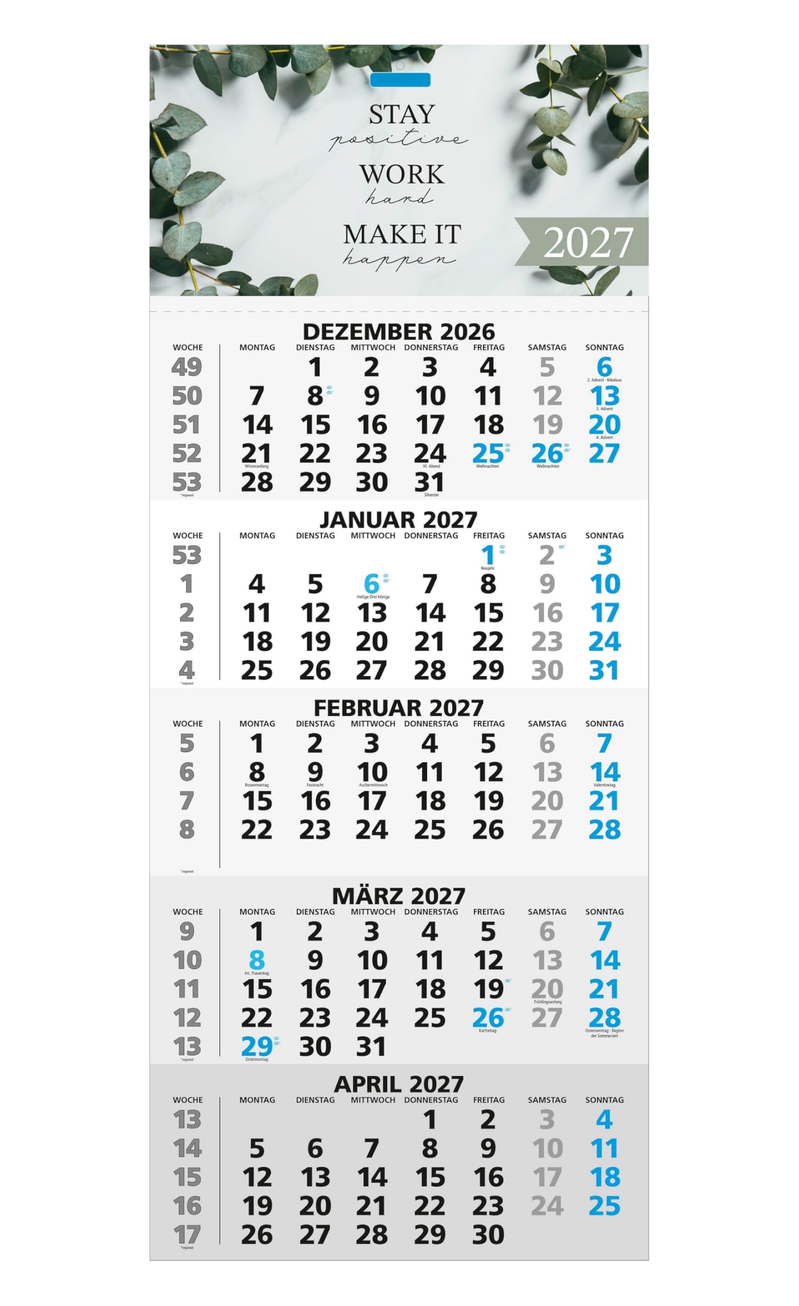 Livepac-Office Monatskalender 2027/5-Monatskalender Bürokalender Wandkalender