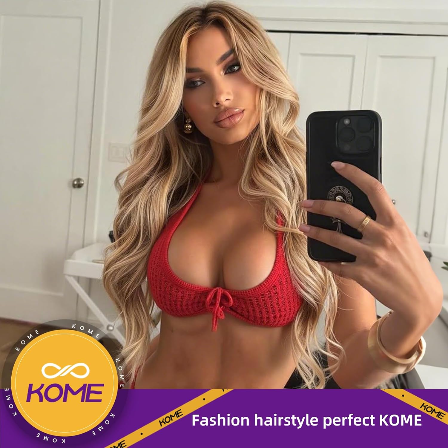 Dirty Blonde Synthetic Lace Front Wig,13×6 Pre Plucked Curly Glueless Wigs for Women Daily Party Use 26IN(#TT6/1603)