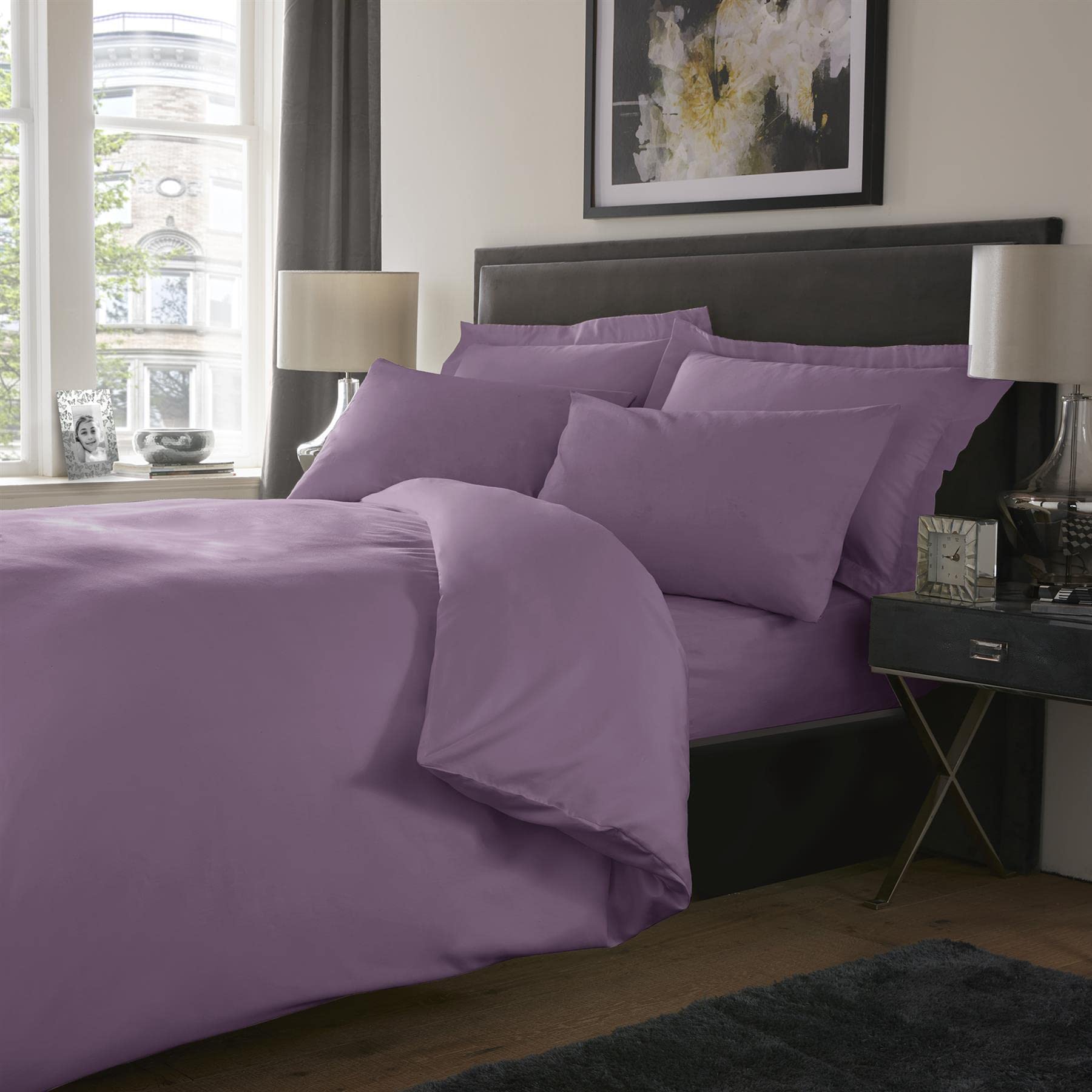 Extra Deep Fitted Sheet 800TC Cotton Rich Bedding Super Soft & Durable [Single, Lilac]