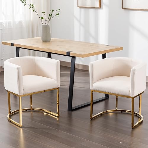 Miniatura 10 de Juego de 4 sillas de comedor de terciopelo modernas con brazos de barril y estructura de metal cromado, sillas tapizadas de cocina de 47 cm de