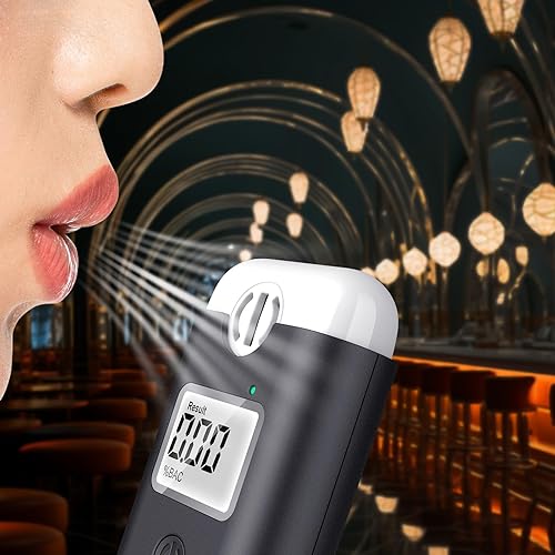 Miniatura 5 de Alcoholímetro  Precisión de grado profesional  Alcoholímetro personal portátil, soplado directo, sin necesidad de cambiar las boquillas. Pantalla