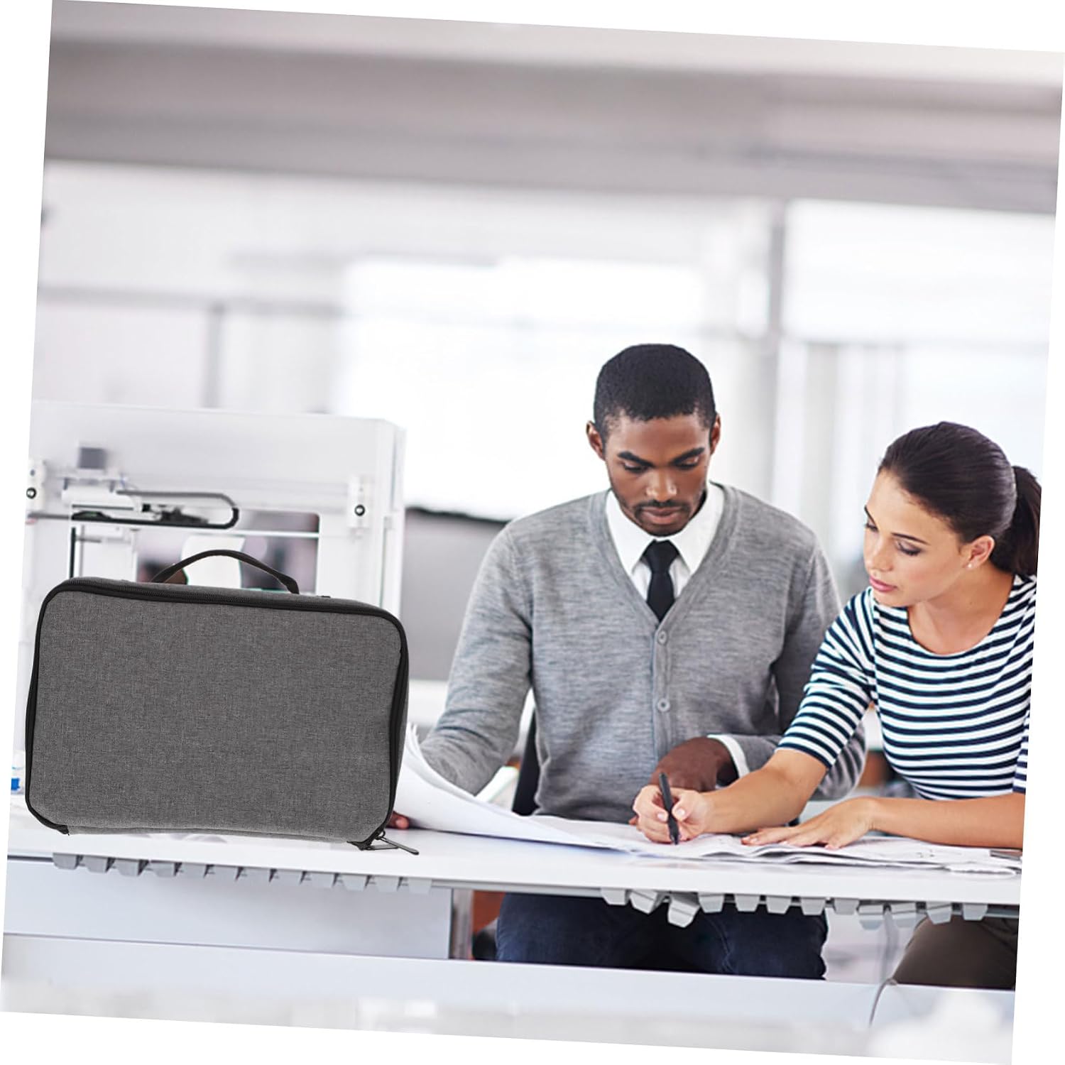 STOBOK 2pcs Travel-friendly Photo Bag Holder Handbag Storage Organizer Duffle Bag Carry Projector Photo Carrying Case Travel Open Zipper for Printer