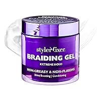Vista 7 de Red by Kiss Gel para Trenzas de Fijación Extrema Styler Fixer para Trenzas de Caja y Cornrows, Hidratante, Acondicionador, Control de Encrespamiento