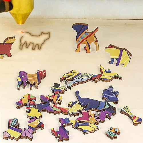 Miniatura 6 de AOLEW Rompecabezas de madera  Precioso gato (300 piezas) paquete de regalo para adultos y niños, rompecabezas únicos con forma de animal,