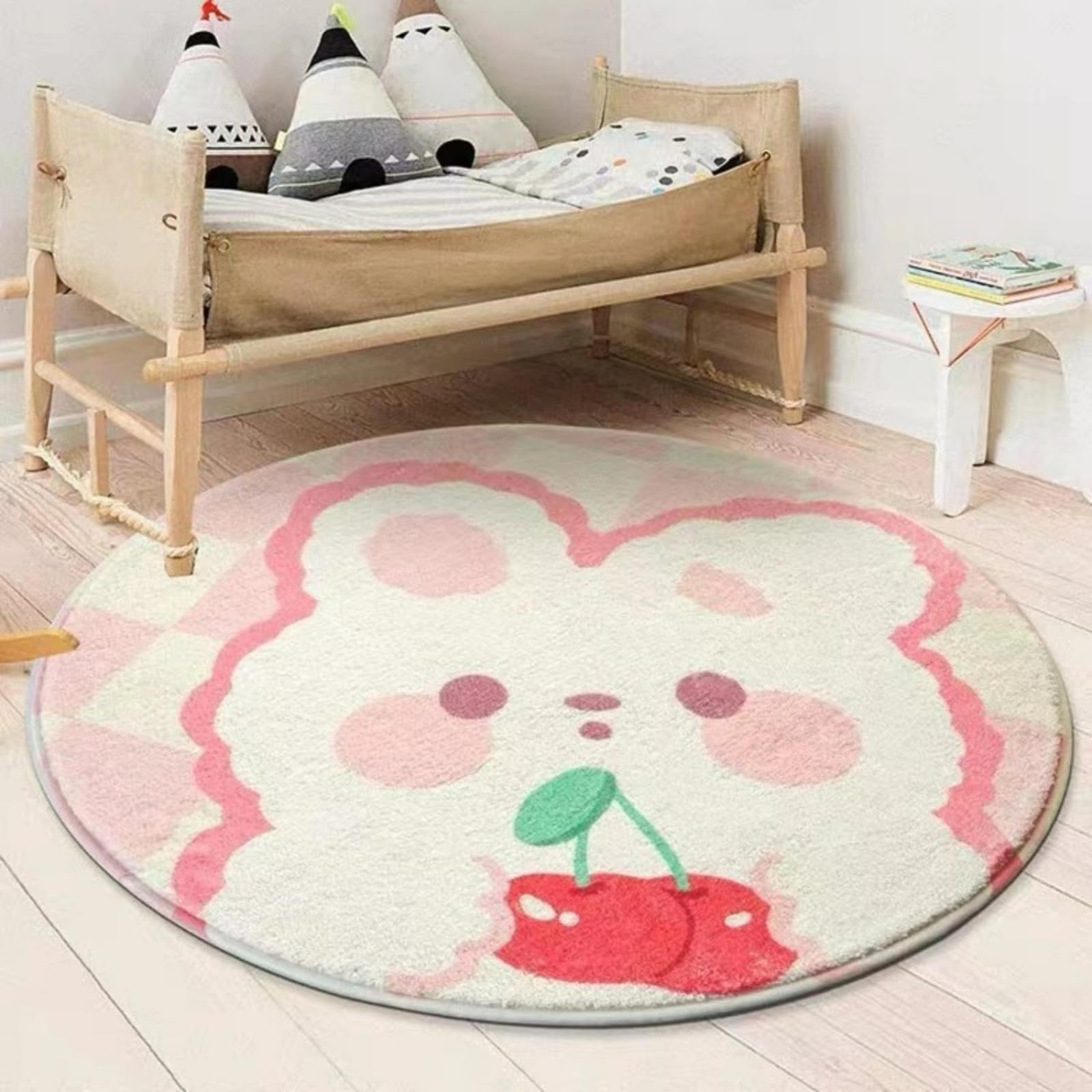 Moquette douce lavable en machine et tapis rond 120 cm de salon