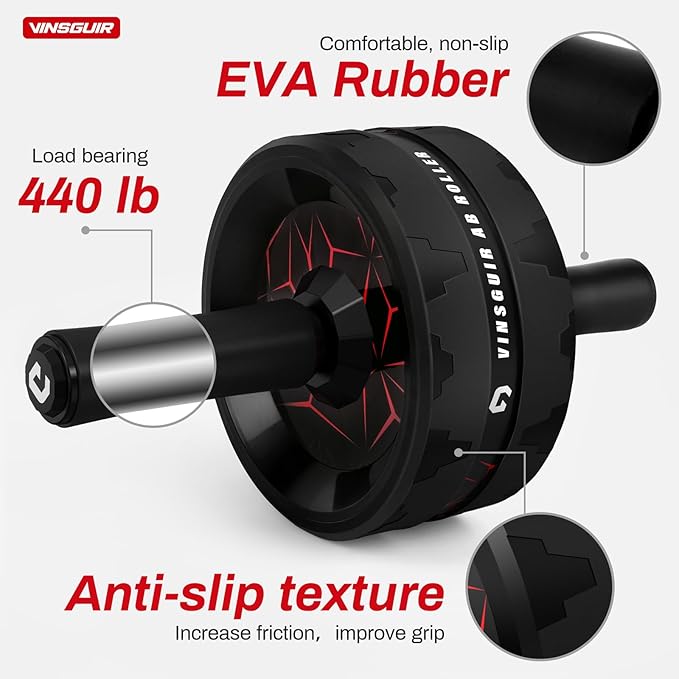 The Vinsguir Ab Roller Wheel is a popular workout equipment designed to target the abdominal and core muscles for strength training and toning. It consists of a sturdy wheel with handles on either side for easy gripping and rolling motion. This exercise wheel helps to engage multiple muscle groups simultaneously, providing a more effective workout in a shorter amount of time.