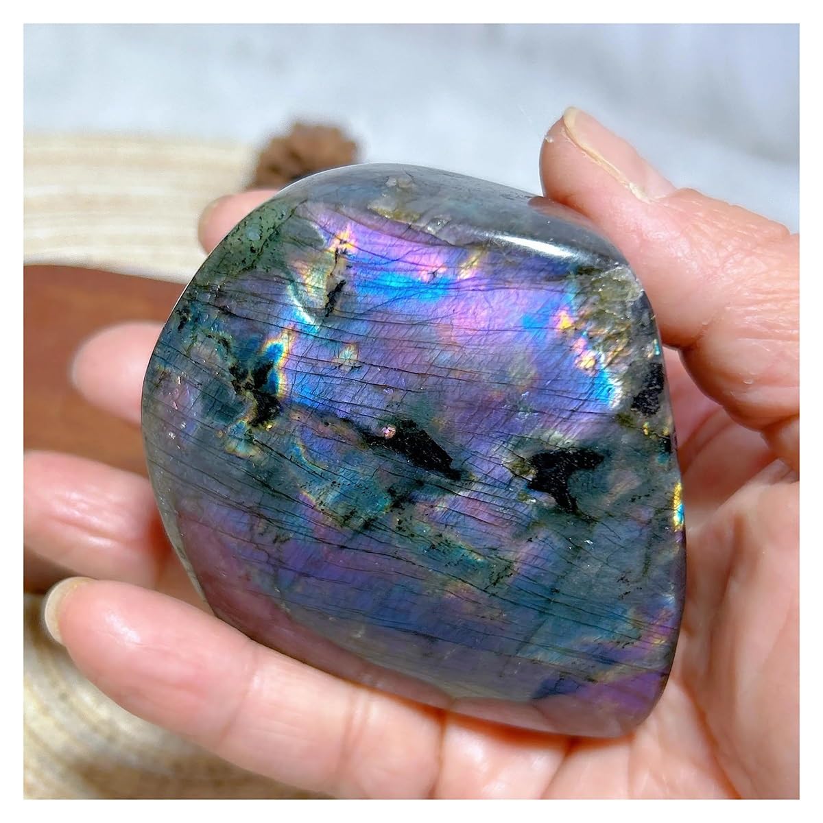 Pierre de Cristal Labradorite Décoration d'Intérieur Salon et Bureau