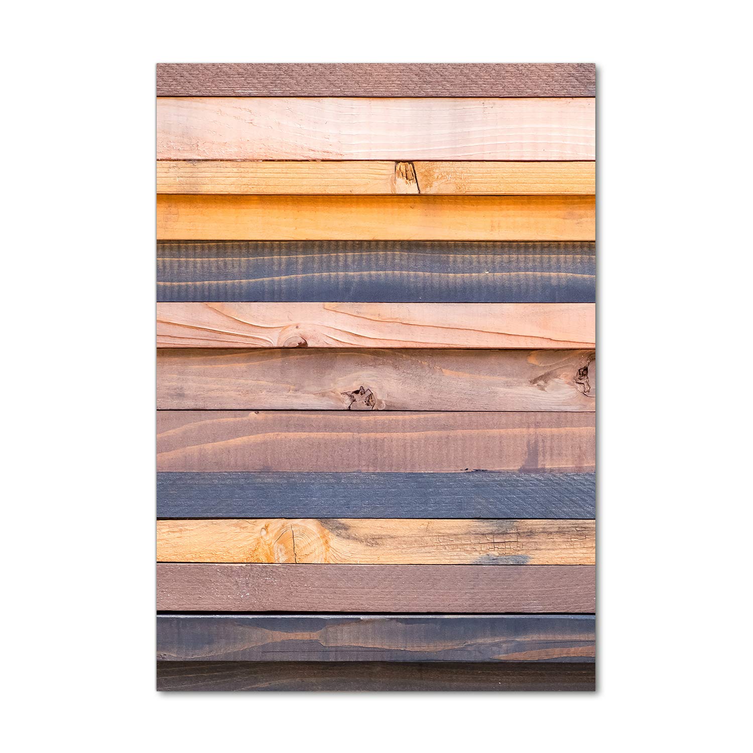 Impression sur verre 70x100 cm Tulup effet mur en bois brun pour salon