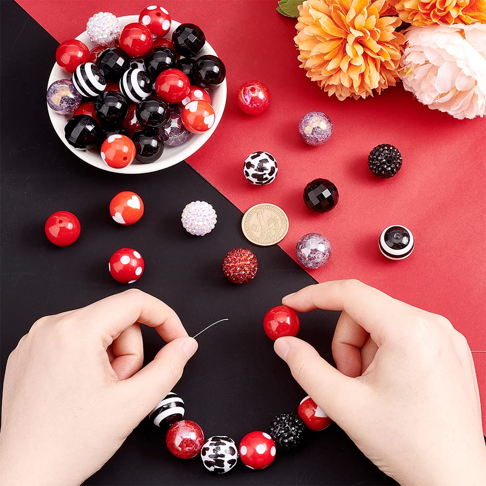 Ph pandahall 20mm perline di gomma da masticare 50 pezzi di perle