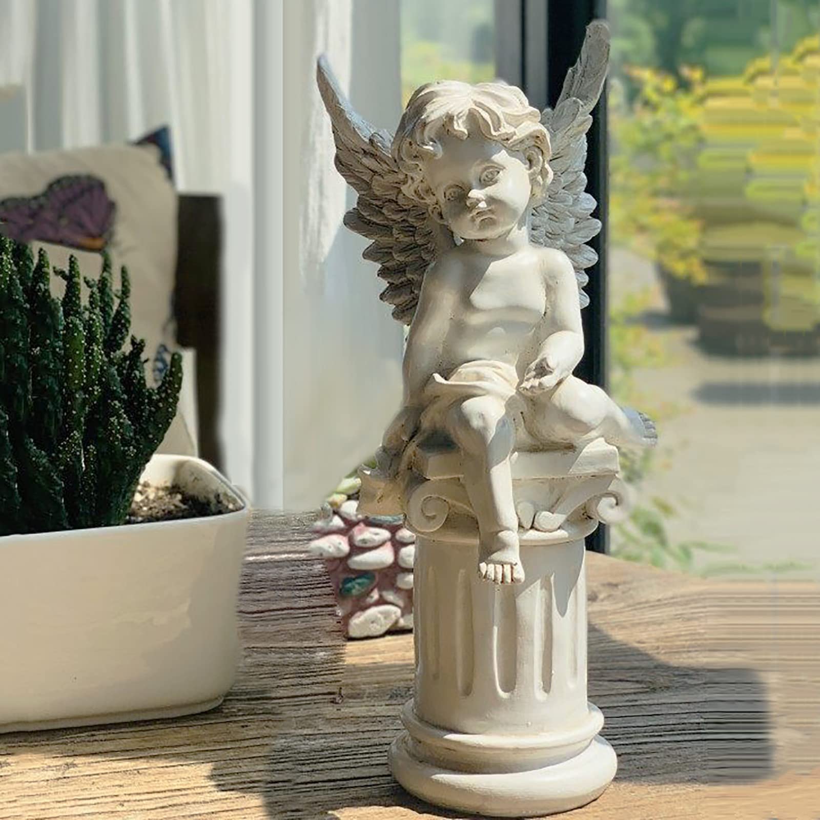 Statue Chérubin Ange Souvenir Idéal | Sculpture Décorative de 25cm pour Cadeau de Mariage