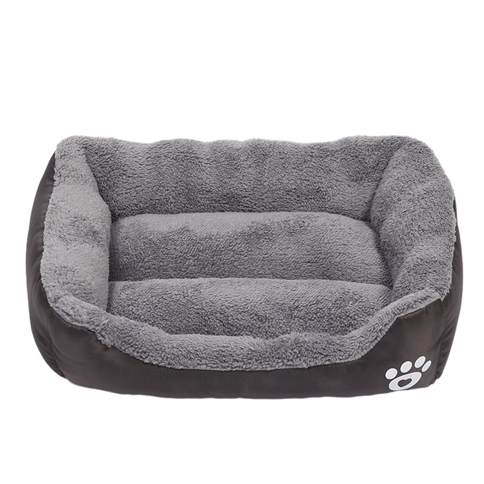 Mateju Plush Pet Bed Rectangle, Comfortable Fluffy Pet Cushion Warm Thick Warm Soft Plush Dog Cat Bed for Indoor Calming Puppy Kitten Petbed, for Small Medium (Coffee brown,66x50x12cm)