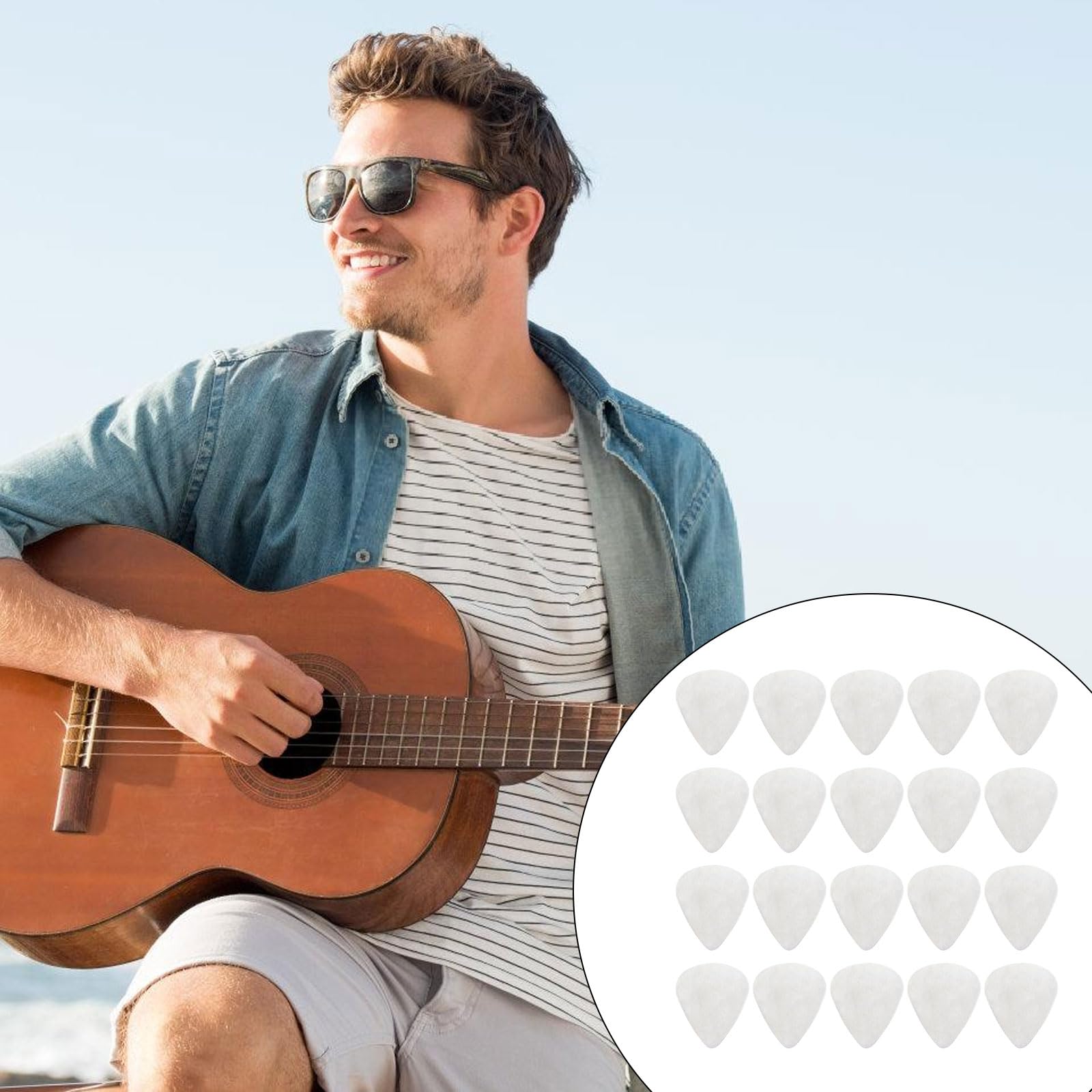 20 plettri per chitarra in metallo con suoni luminosi, in acciaio inox, per chitarra elettrica, basso, plettro, parte per chitarra