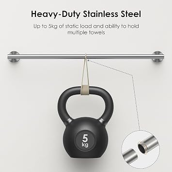 FORIOUS Bathroom Hardware Accessories Set, SUS304 Stainless Steel Towel Bar Set, Modern Towel Racks Holder for Bathroom, Toilet Paper Holder Wall Mounted 4 Pieces(24 Bar, Brushed Nickel)