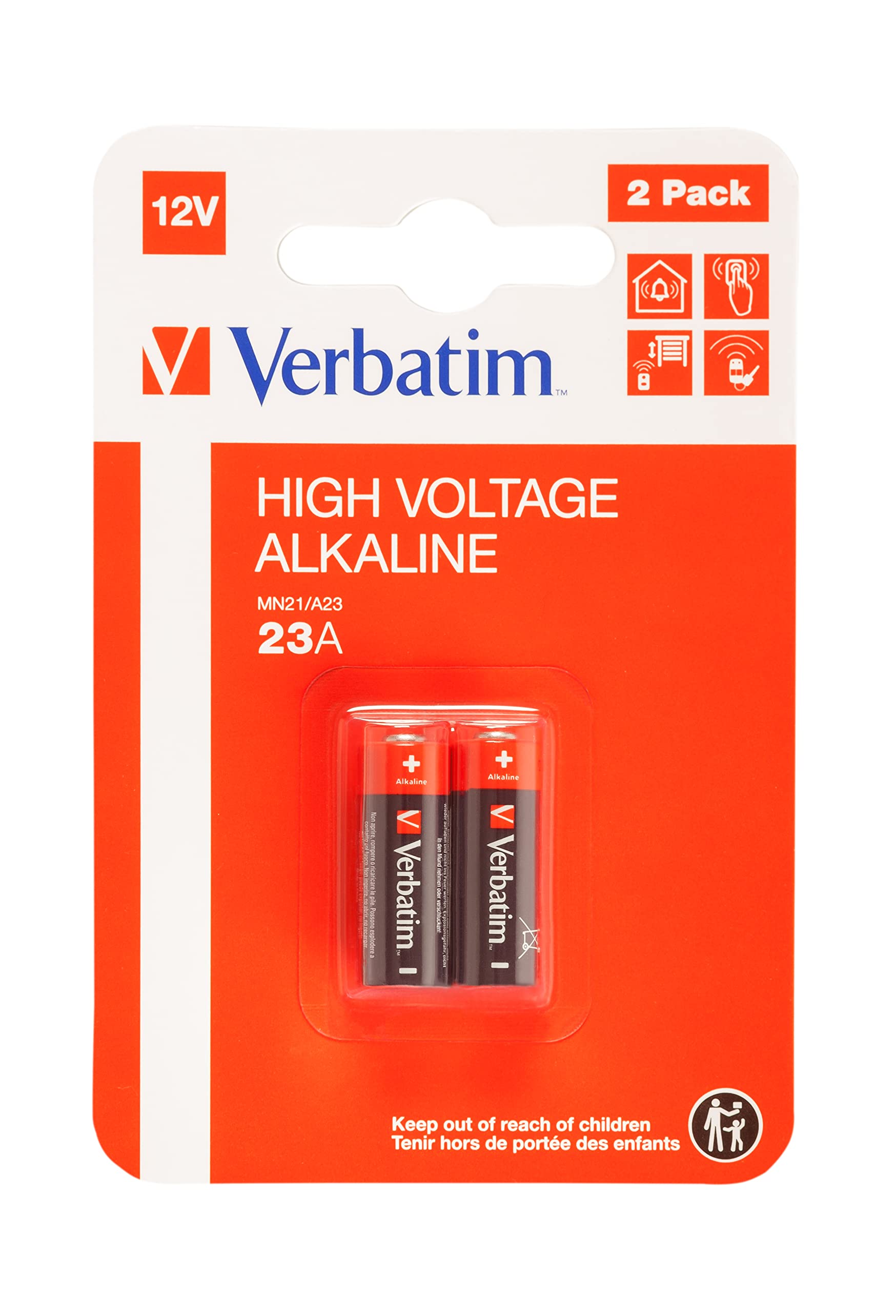Verbatim MONDODIGITALE-Lot De 2 Piles Alcalines 12 V 23 A F