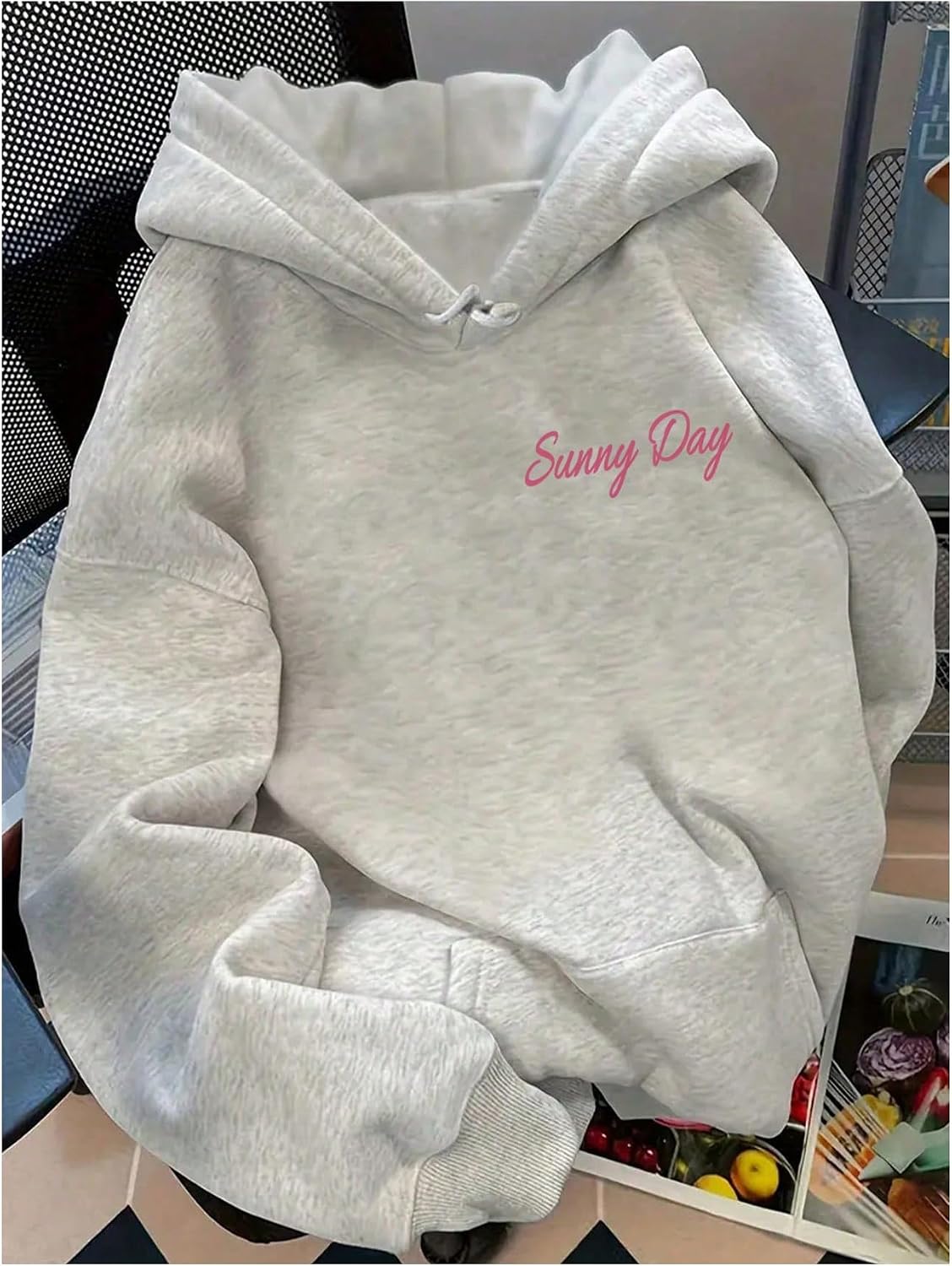SOLY HUX Women's Floral Graphic Hoodie Sweatshirt Drawstring Long Sleeve Hooded Pullover Tops Y2k Aesthetic Preppy Clothes