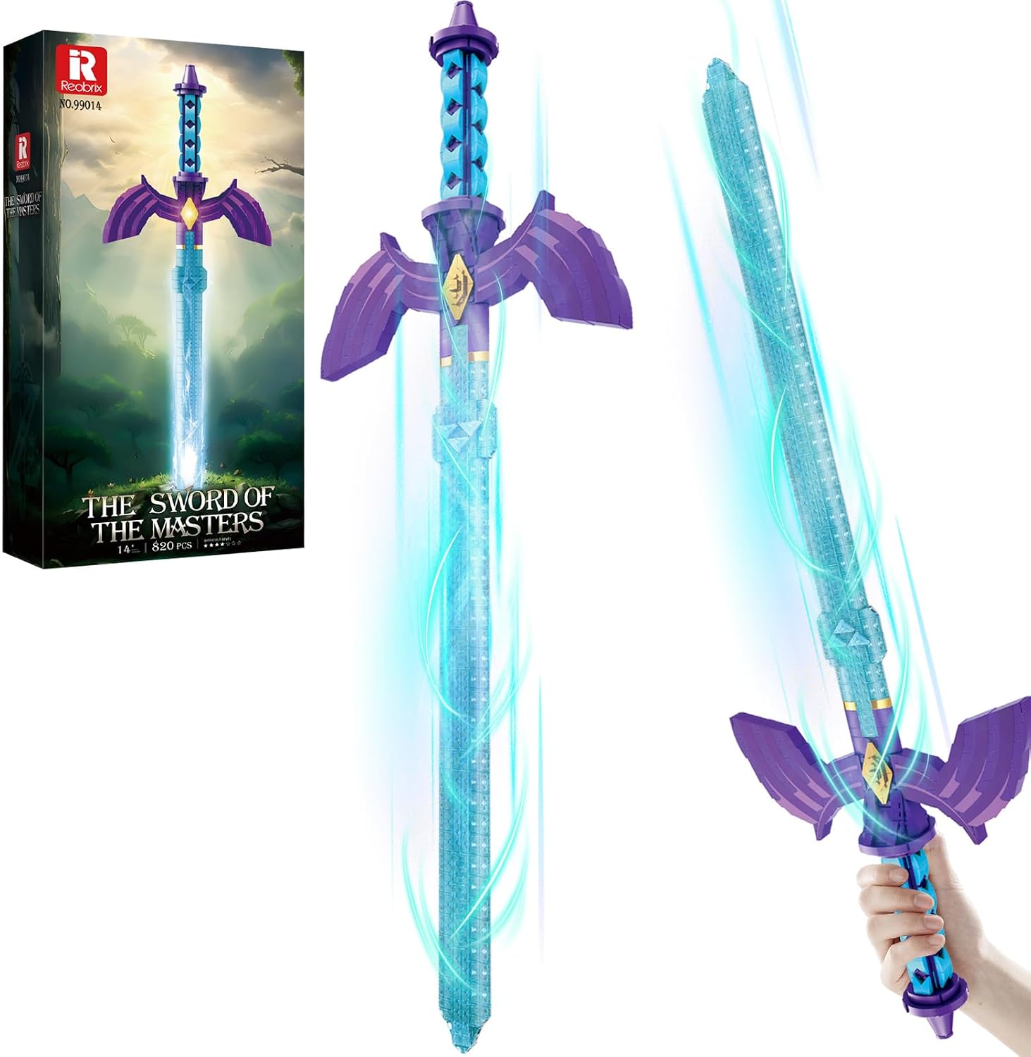 Reobrix Sword Building Sets for Adults, Cool The Sword of The Masters 99014, Collectible Build and Display Model, Anime-Style Cosplay Toy, Gifts for Classic Game Fans Boys Girls 14+ (820 PCS)