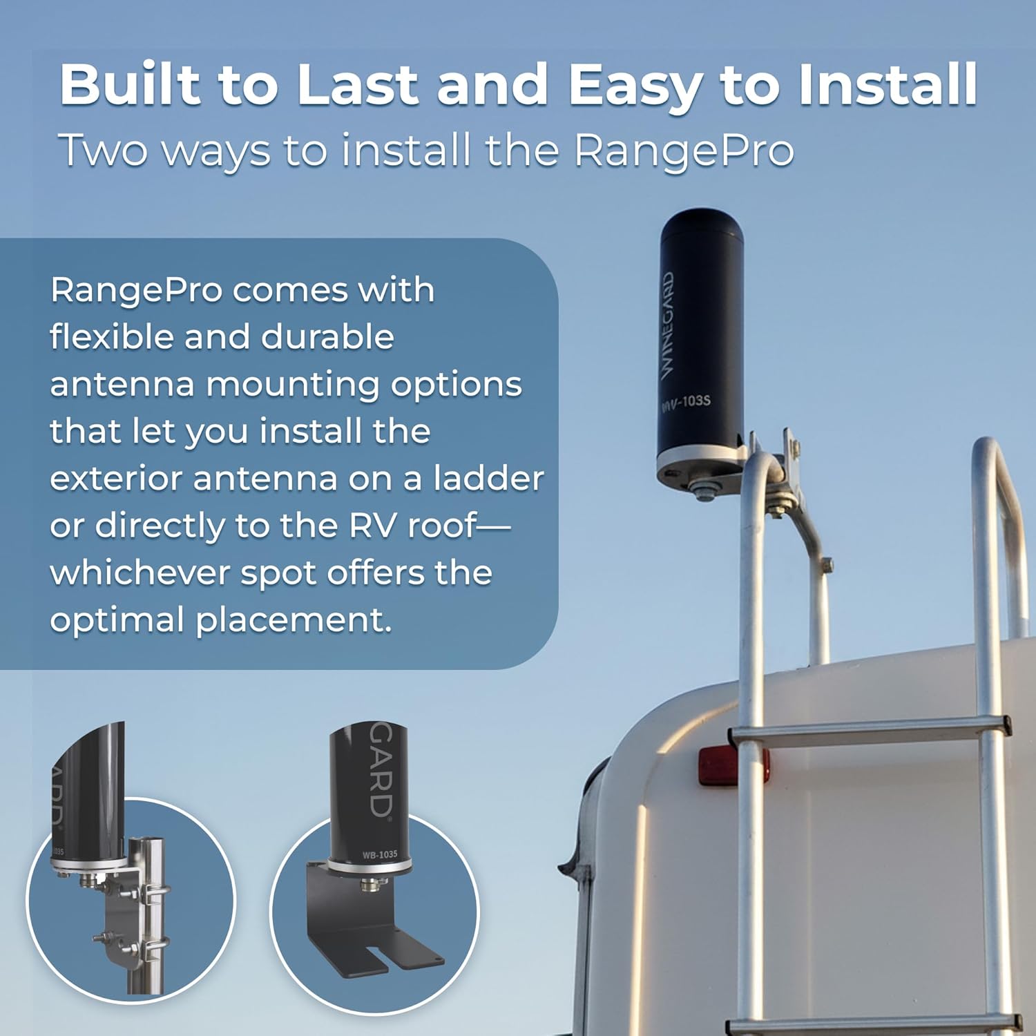 Winegard RangePro WB-1035 RV and Vehicle 4G/5G Cellular Signal Booster - High-Gain and Long Range - Boosts All Cellular Devices Simultaneously – RV, Car, Truck