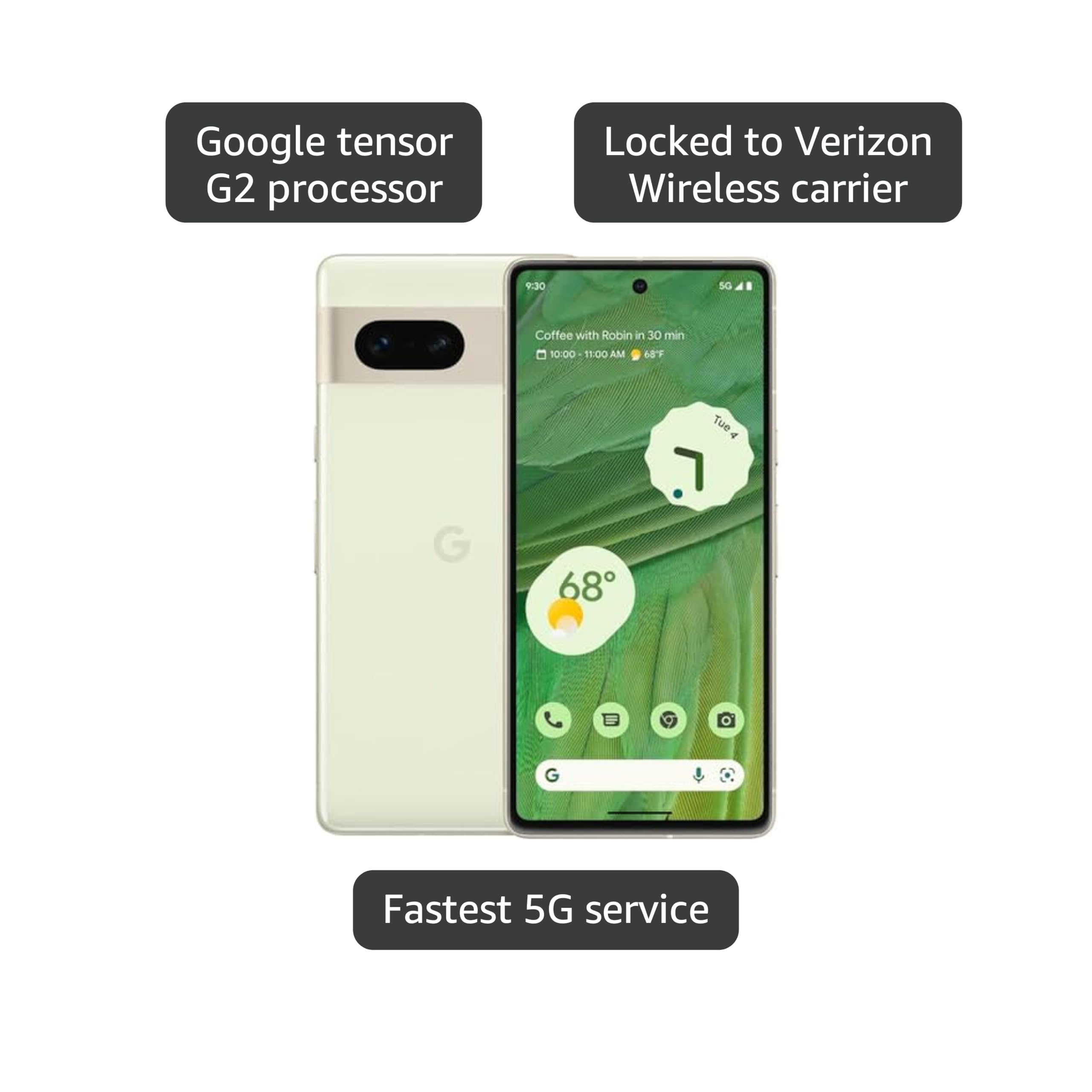 Amazon.com: Google Verizon Pixel 7-128GB - Lemongrass - GA03543-US