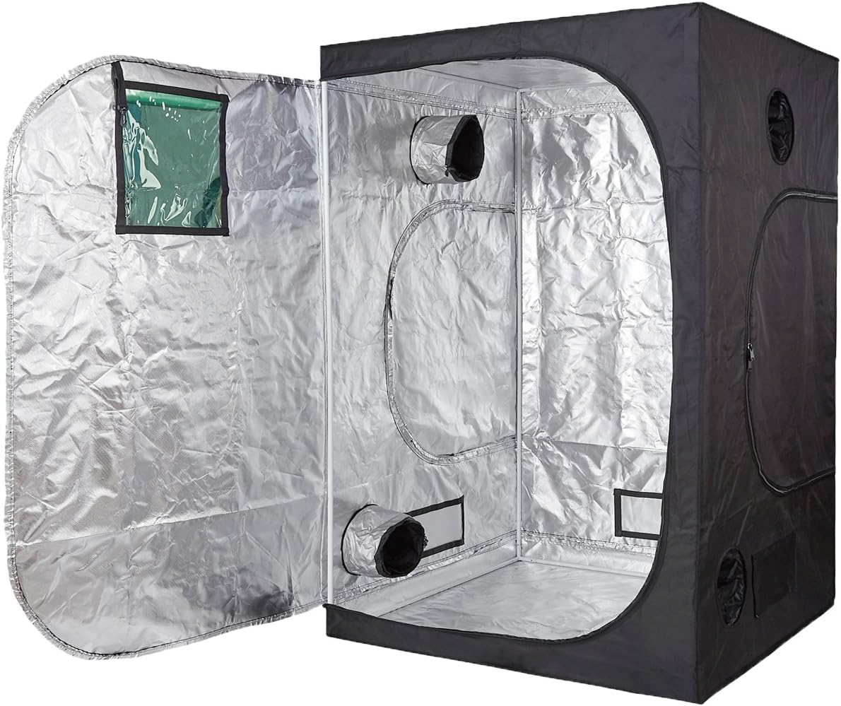 TopoLite60"x60"x80" 96"x48"x80" 96x x96 x80 120"x60"x80" 120"x120"x80" Grow Tent Plant Dark Room for Indoor Growing Plant Greenhouse Reflective Mylar (60"x60"x80" Metal Corner/Window)