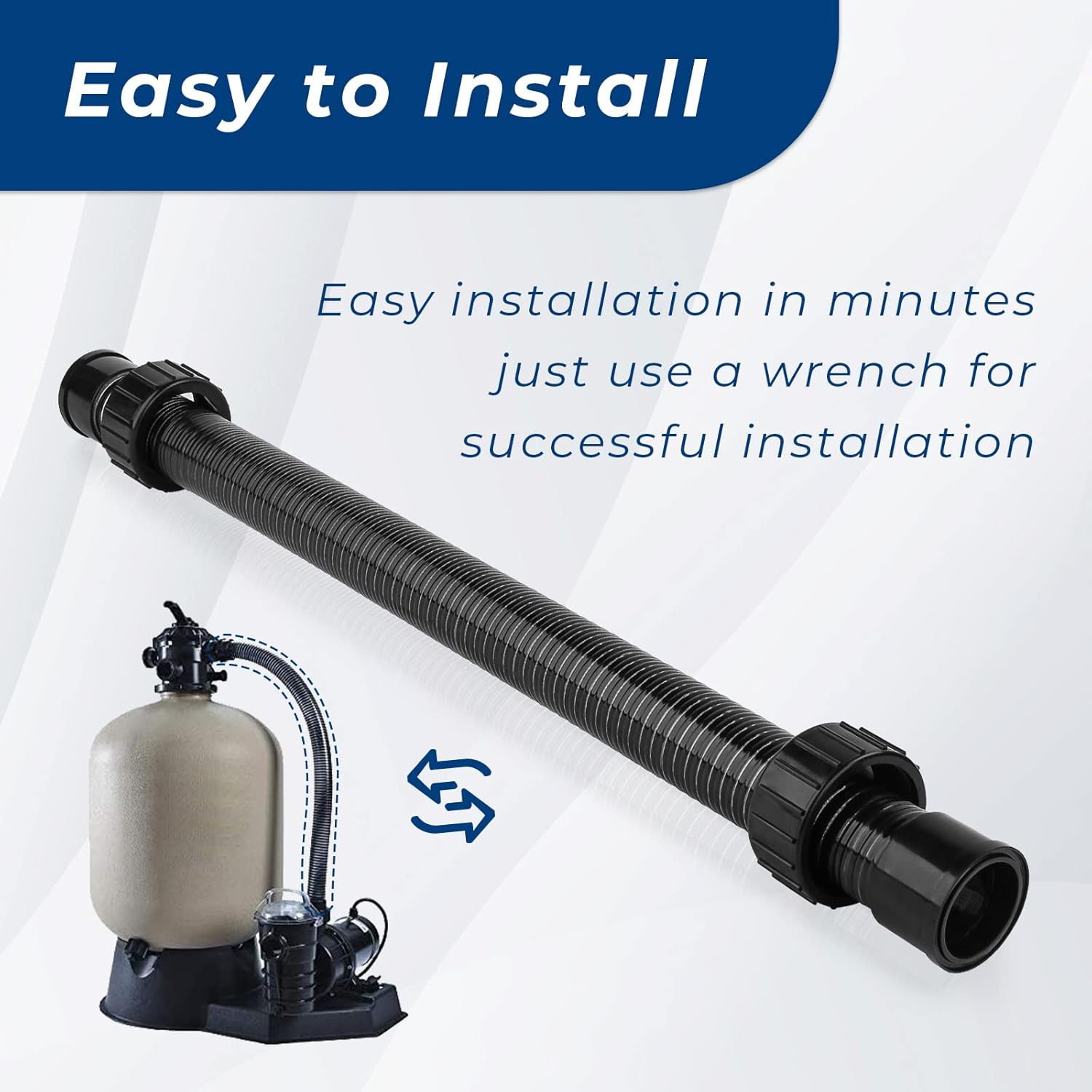 155710 Pump Hose Assembly Compatible With Pentair Sand Dollar/Sta-Rite Crystal-Flo Pool/Spa Sand Filters (30" Length),for Above Ground Pools