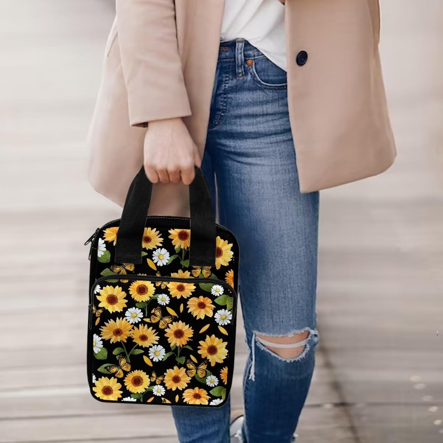 Mumeson Bible Cover for Men Women Big Size Bile Case Scripture Handbag with Multi Pockets Church Tote Bag