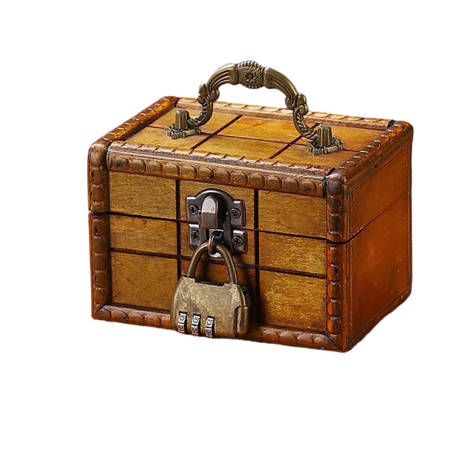 HDOYTXXM Antique Styles Handled Wooden Chests Home Storage Organizers Bucolic Keepsakes Box for Keepsakes Supplies Vintage Jewelry Storage