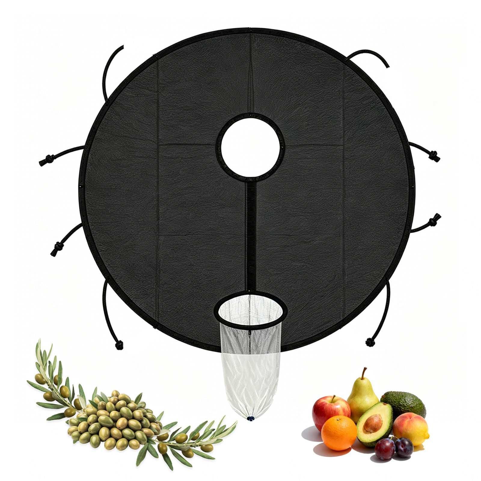 Rongyewxae Fruit Harvesting Net, with Center Opening, Export Hoop Corner Net for Fruit Heavy Duty Reusable for Yard and Orchard,Round-23×23FT(7×7m)