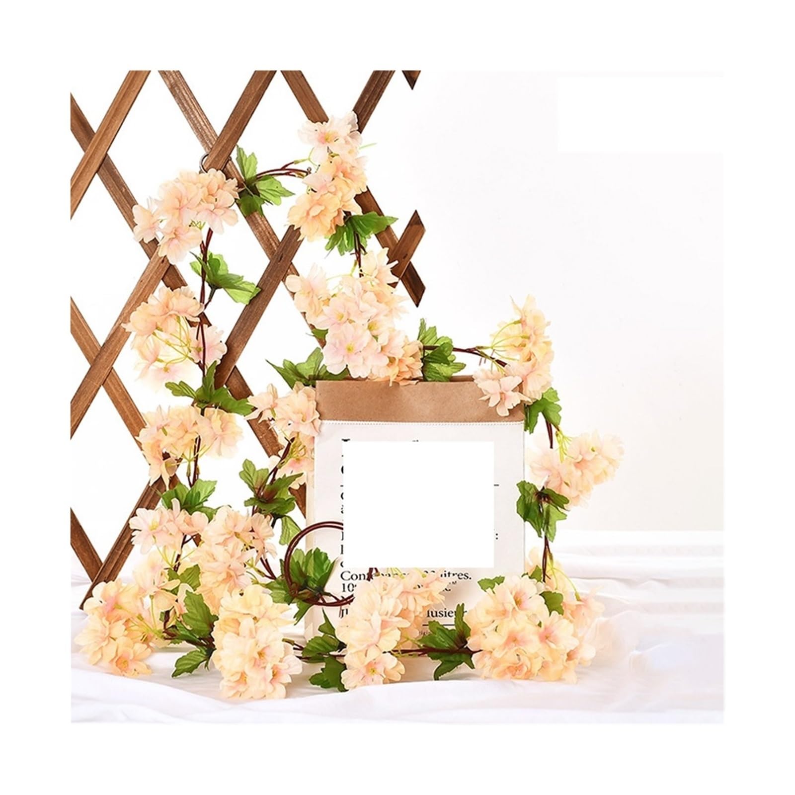 LXLAEOANG Artificial Flowers 230cm Artificial Sakura Flowers Vine Wedding Garden Home Party Decoration Christmas Bridal Fake Plants Decor Flower Vines
