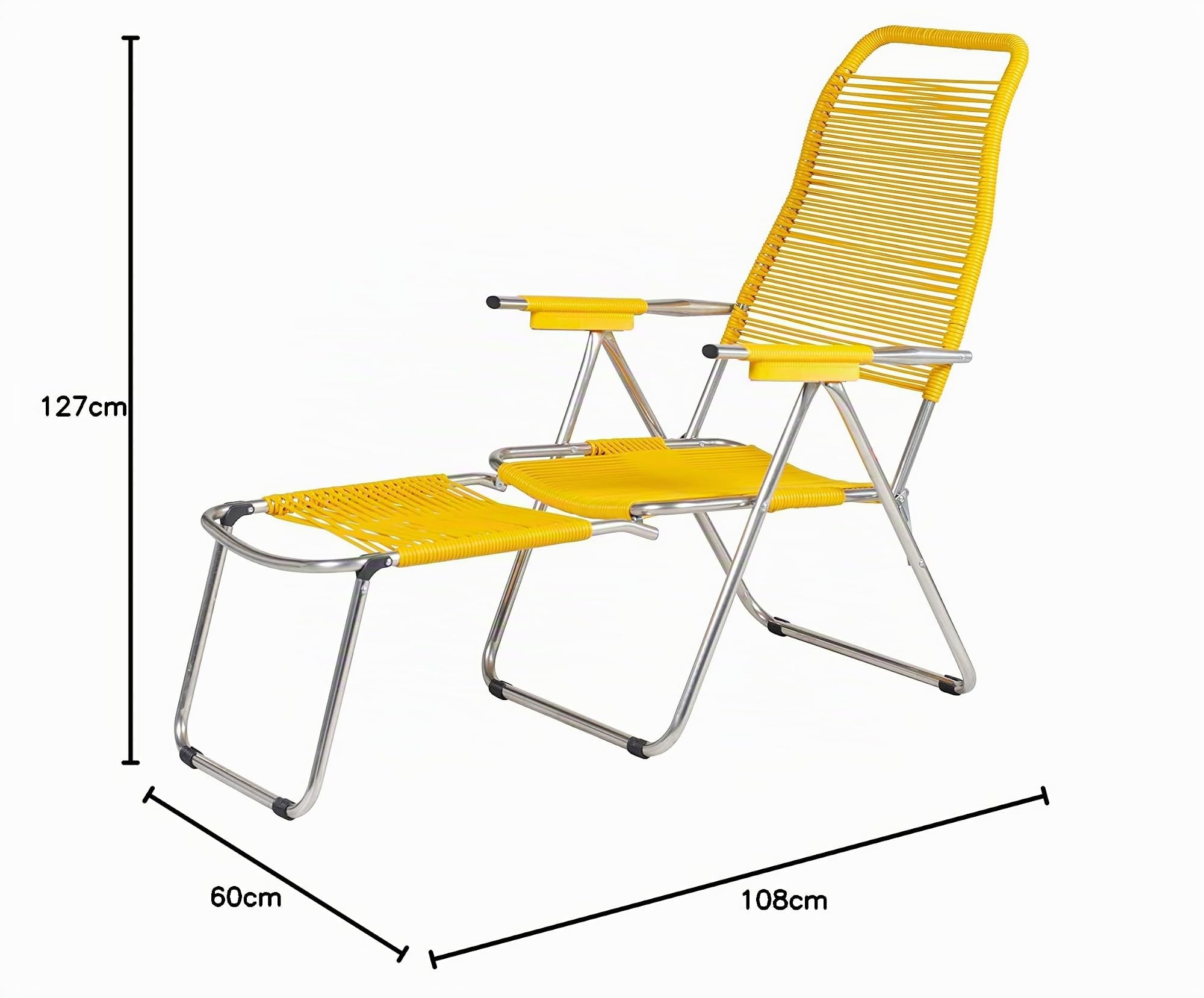 Fiam Spaghetti - Poltrona Relax Cordonata Da Esterno - Telaio Alluminio, PVC Giallo